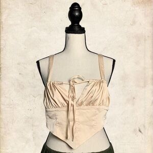 Forever 21 Cream/Pink Corset Top